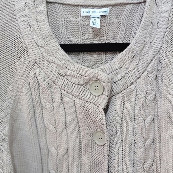 Women's Croft & Barrow Size 1X 2 Button Midsleeve Cardigan - Picture 3 of 8